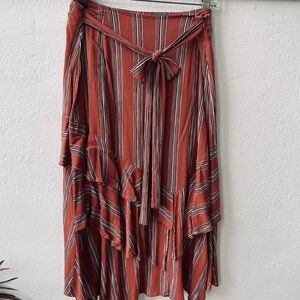 BOHME runs small skirt by Sans Souci in Terra Cotta Black & White